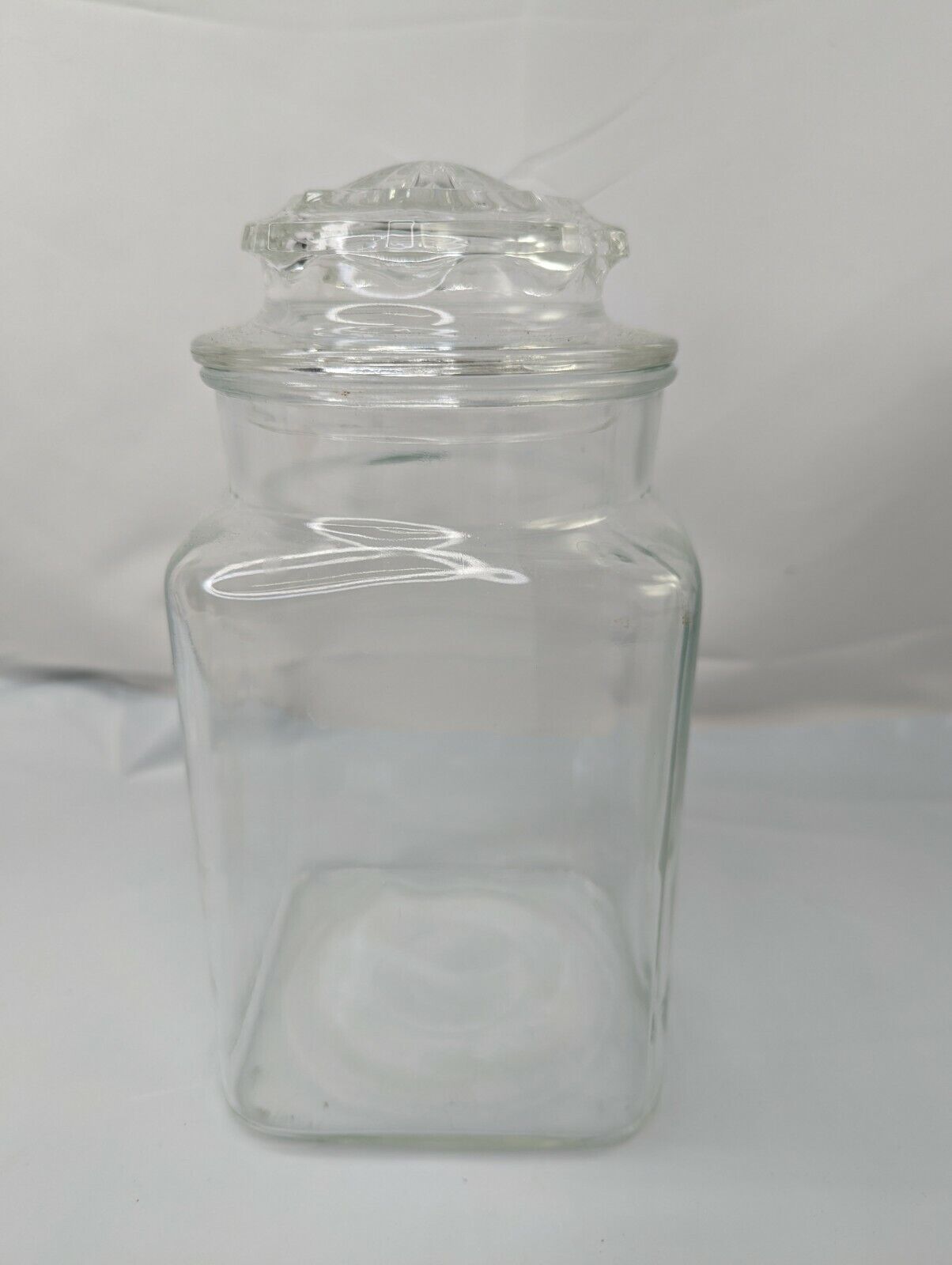 Glass Candy Dish Covered Lid About 9.5 Inch Tall