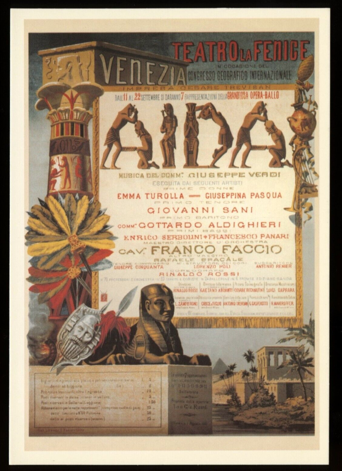 Giuseppe Verdi  Aida  Classical Music  Opera Poster Art Postcard