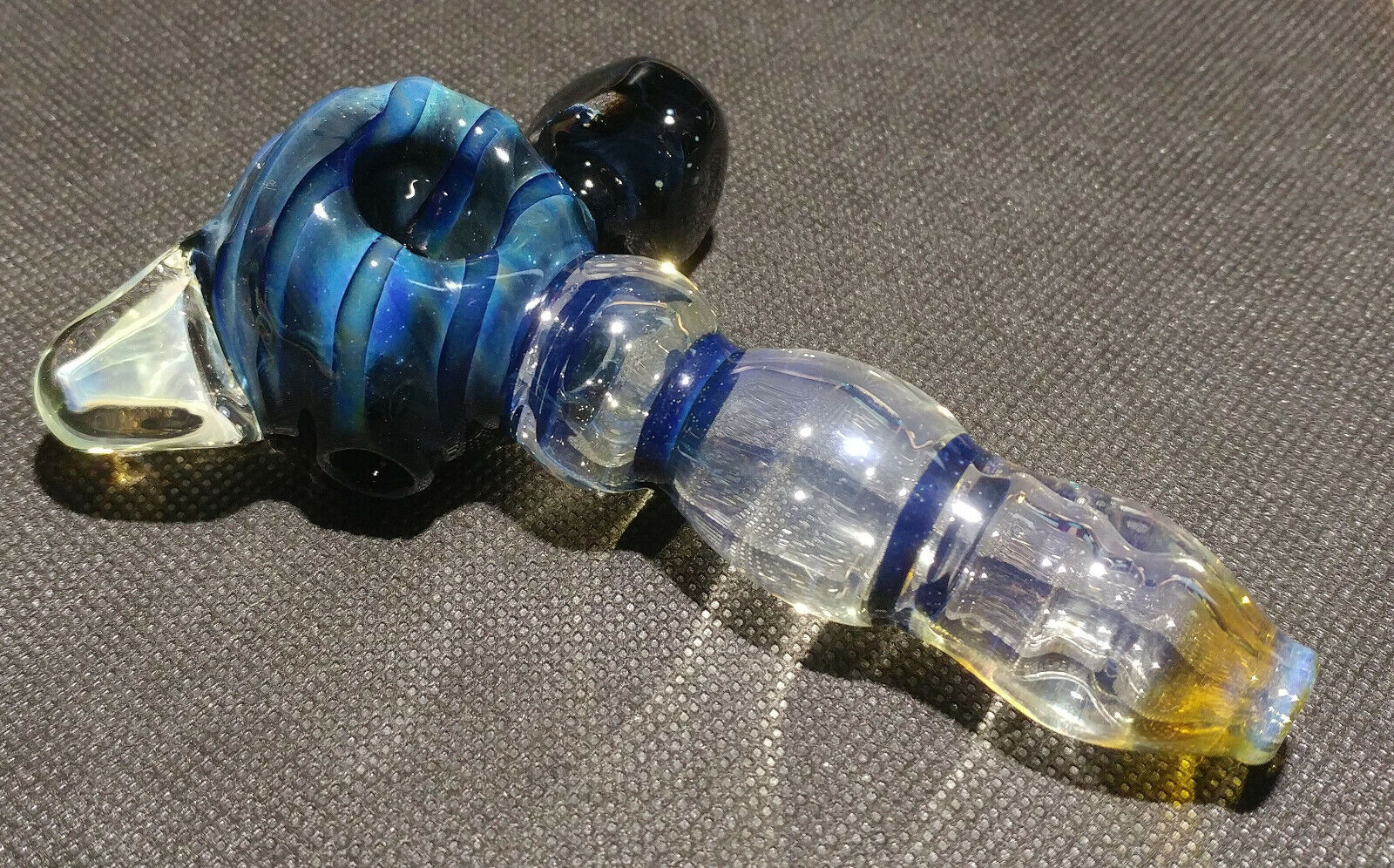 Space Themed Glass Pipe - Silver Fumed - Handmade in USA Subconscious Design