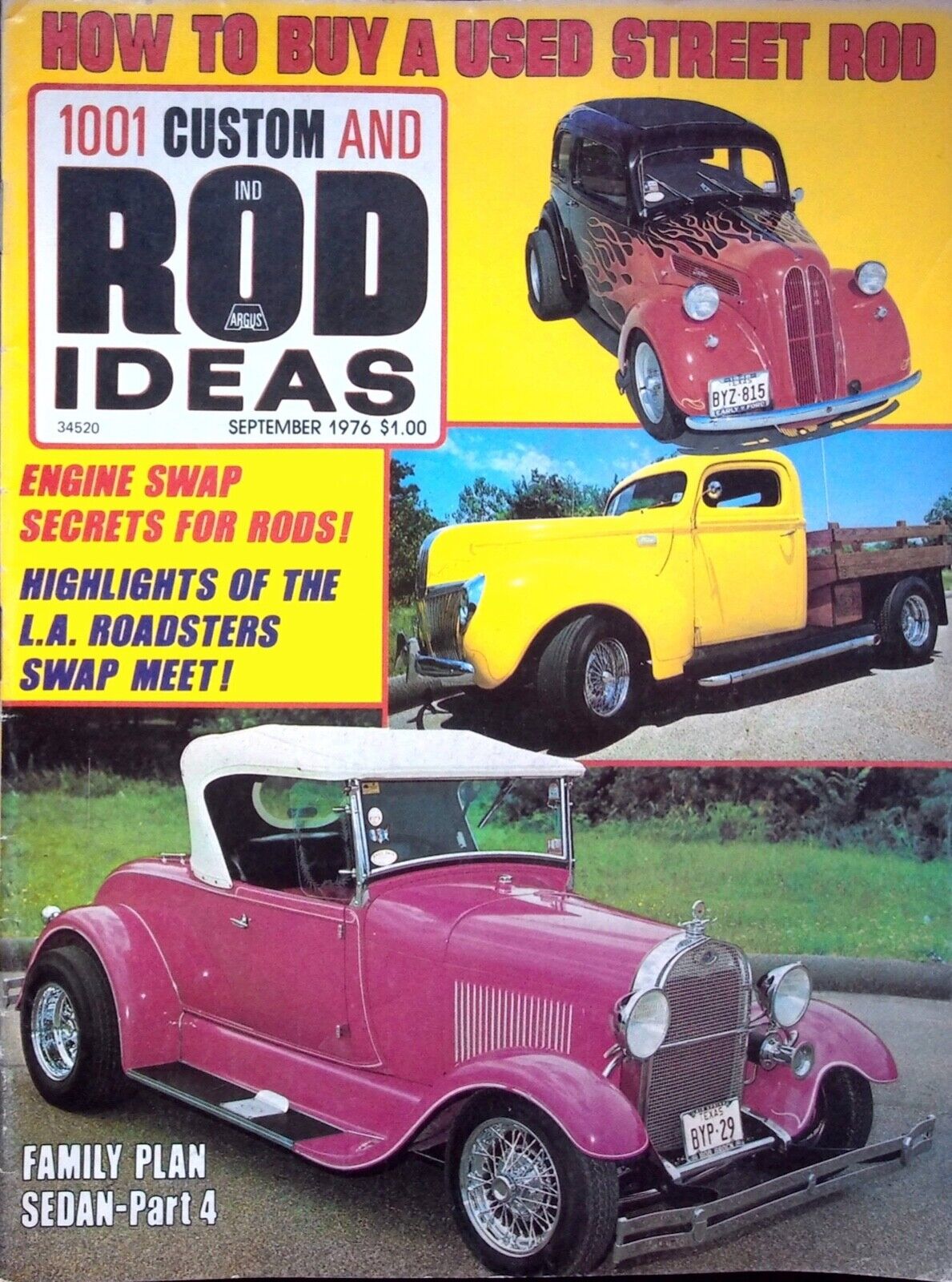 L.A. ROADSTERS -  101 CUSTOM AND ROD IDEAS MAGAZINE, SEPT 1976 VOL 10, NO. 9