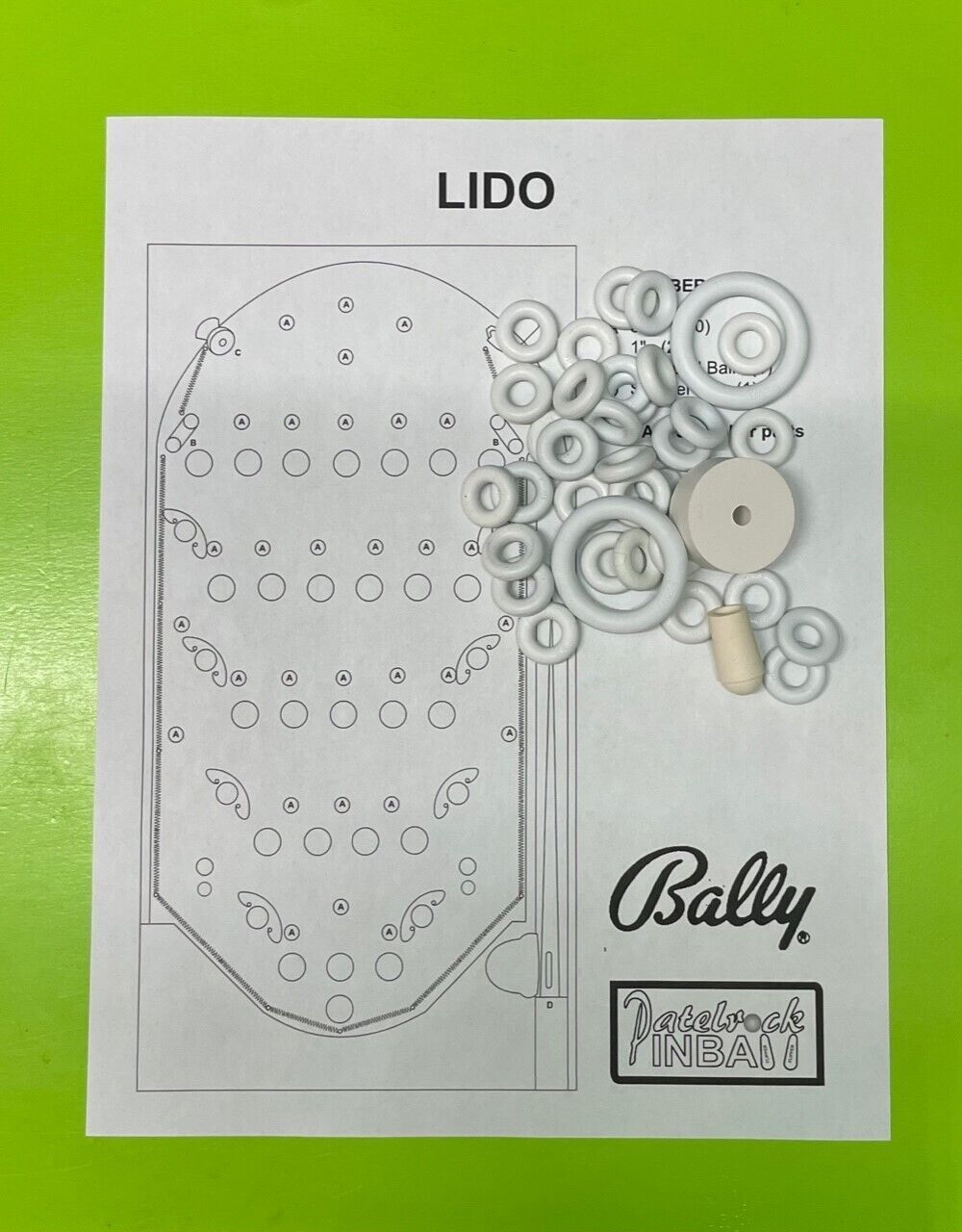 1961 Bally Lido Pinball / Bingo Machine Rubber Ring Kit