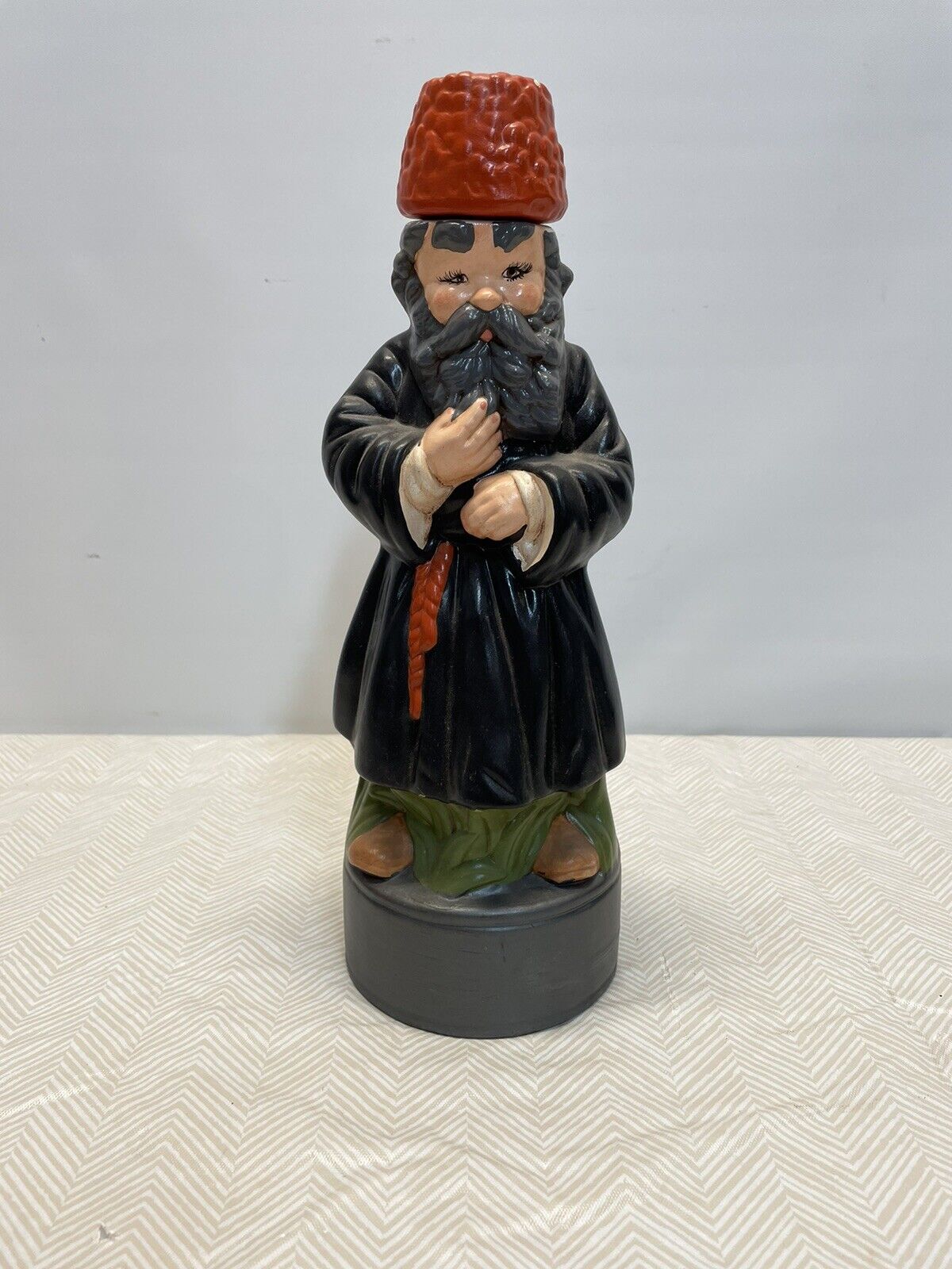 Vintage Alberta Figurine Decanter  hand painted Bearded Man Signed & Dated