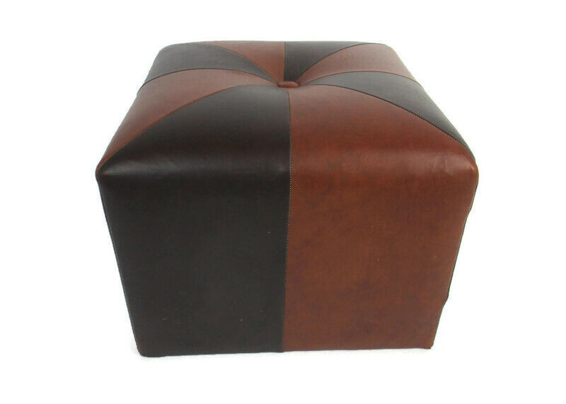 Retro Patchwork Footstool Stool Pouf Cut and Sew Ottoman Seat Vintage Funky