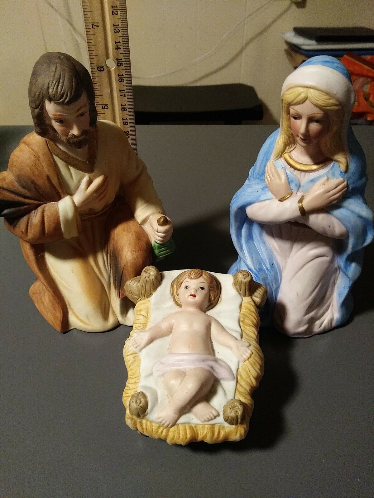 Homco lot Virgin Mary Joesph Baby Jesus Replacement Piece Nativity Figurines