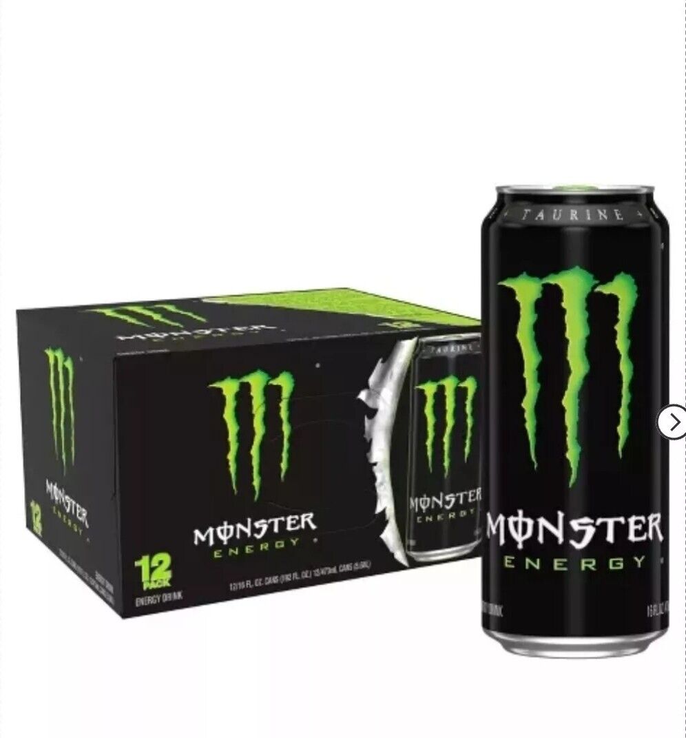 Monster Energy, Original, Energy Drink, 16 fl oz, 12pk Buy 2 Get Free Beef Jerky