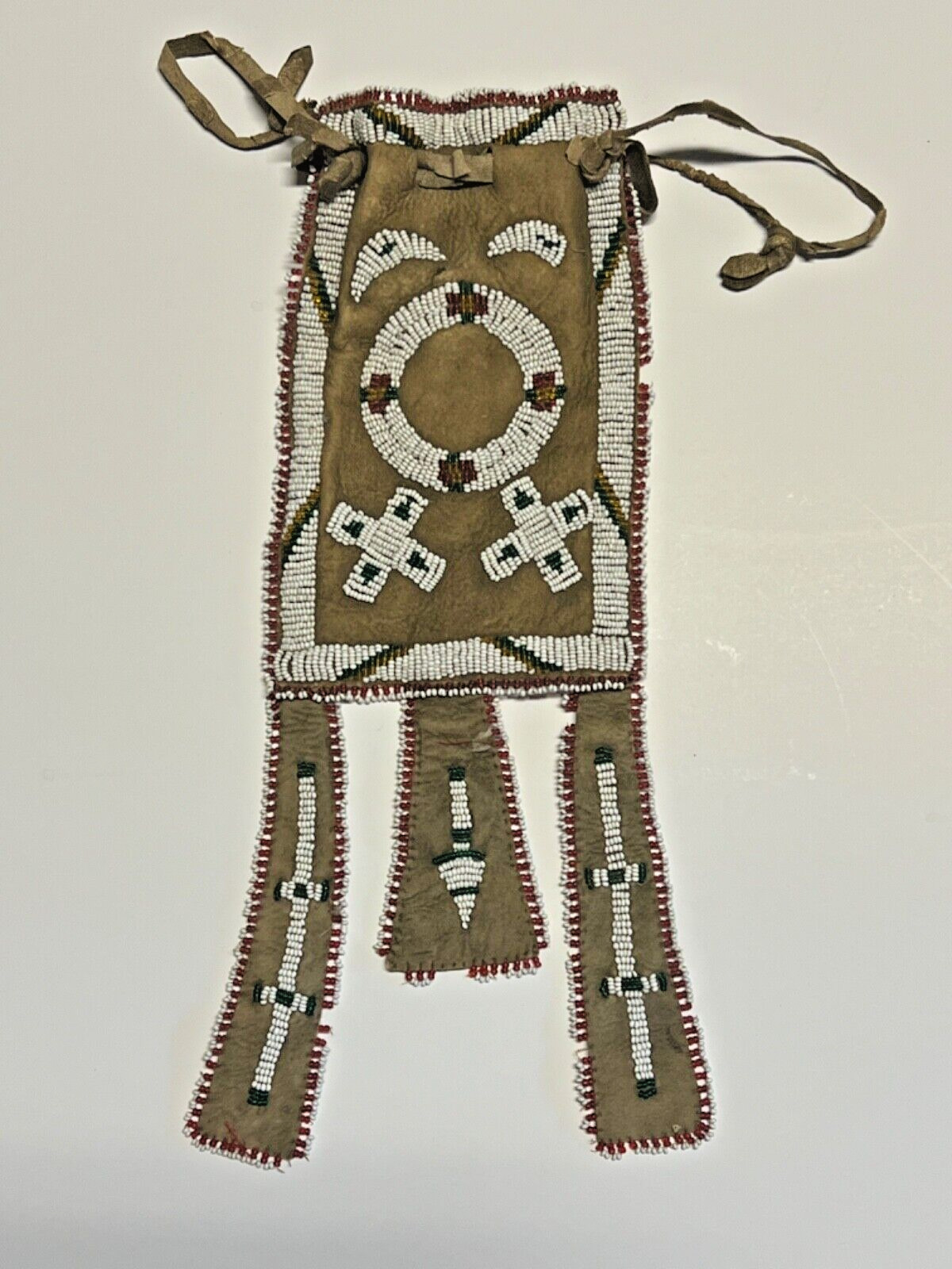 Antique Native American Sioux Pouch Or Ration Bag; Montana; Late 1800s to 1910