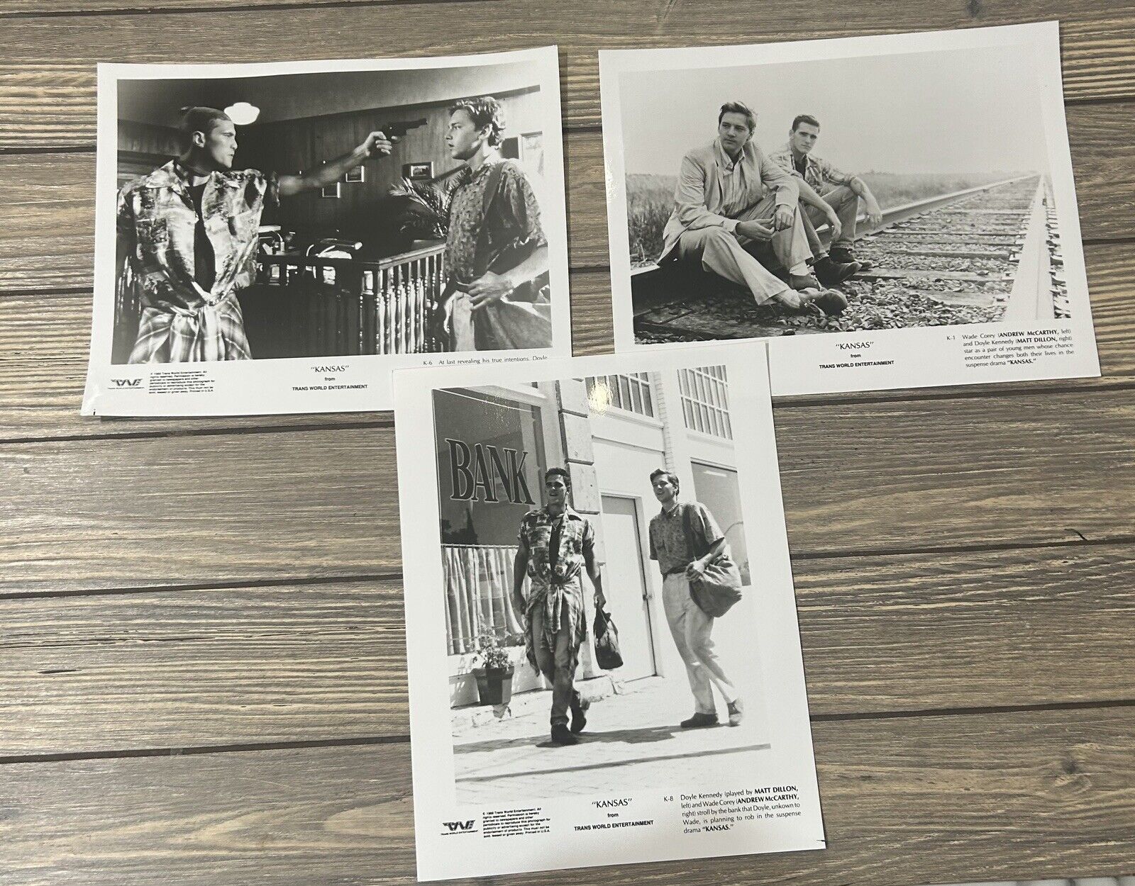 Vintage Kansas Movie Press Release Photo 8x10 Set of 3 