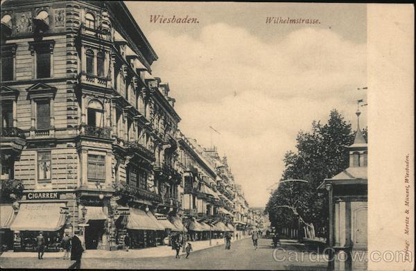 Germany Wiesbaden-Wilhelmstrasse Moritz & Mitznel Postcard Vintage Post Card