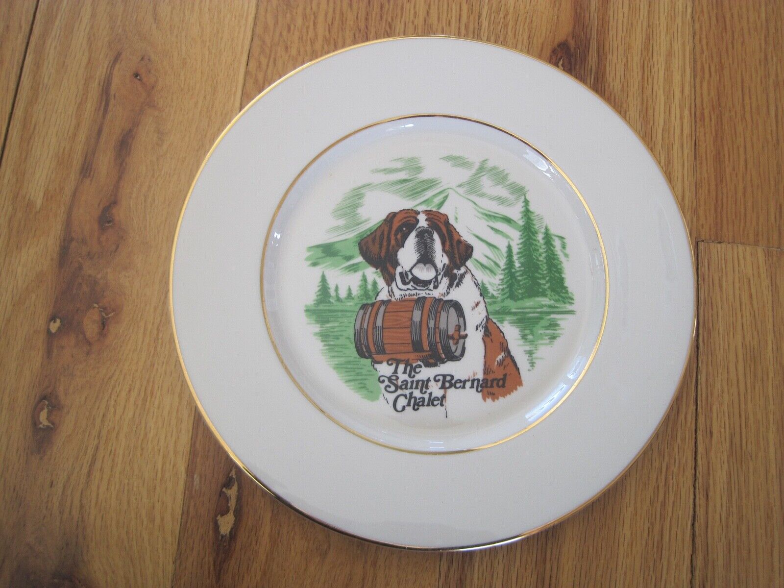 The Saint Bernard Chalet Dinner Plate Viletta's Arts Roseburg Oregon