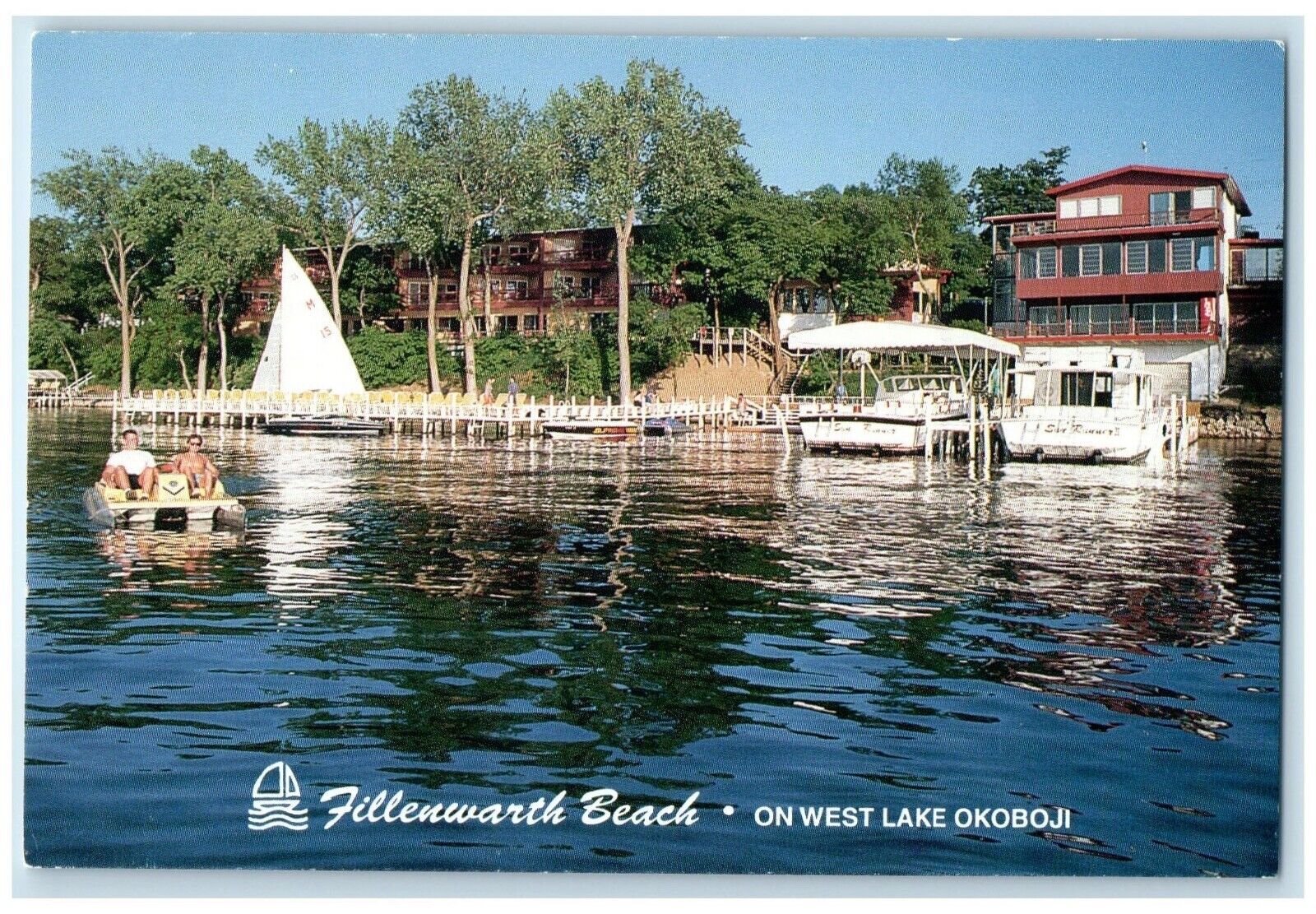Fillenwarth Beach On West Lake Okoboji Arnold\'s Park Iowa IA, Sailboat Postcard
