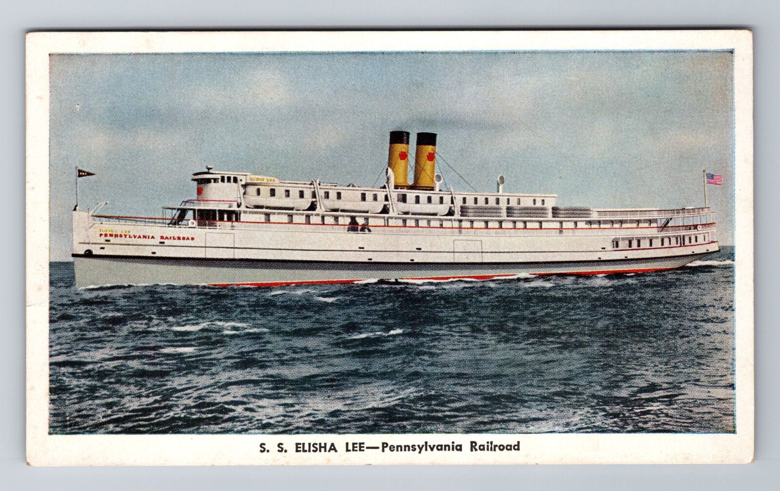 SS Elisha Lee, Ships, Transportation, Antique Vintage Souvenir Postcard