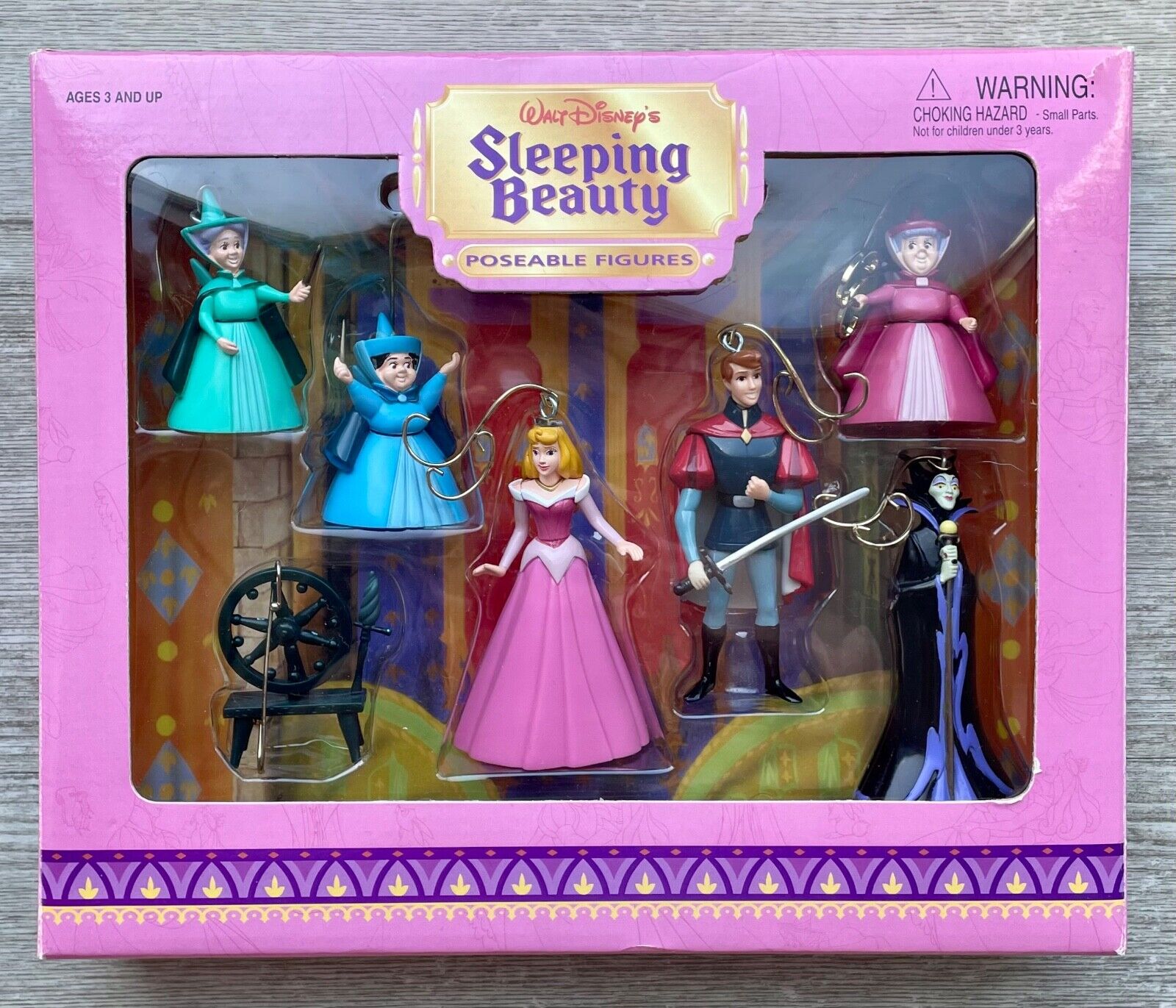 Walt Disney's Sleeping Beauty Poseable Figures Set VTG DisneyWorld Very Good