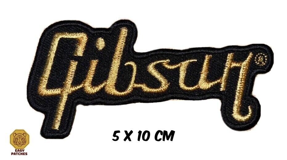 GIBSON MANUFACTURER MUSIC BAND LOGO EMBROIDERED APPLIQUE IRON / SEW ON PATCHES