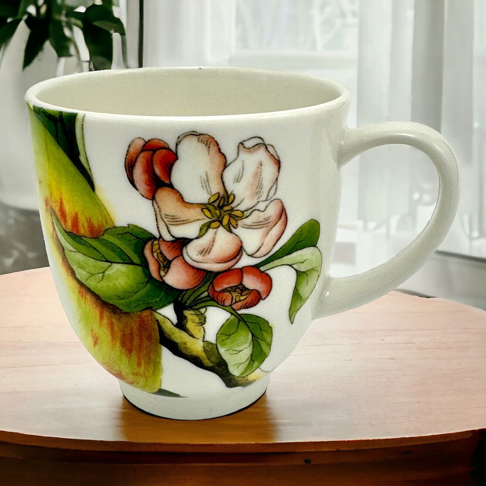 HTF Portmeirion Eden Fruits Green Apple Blossom Floral Ceramic Coffee Mug Cup