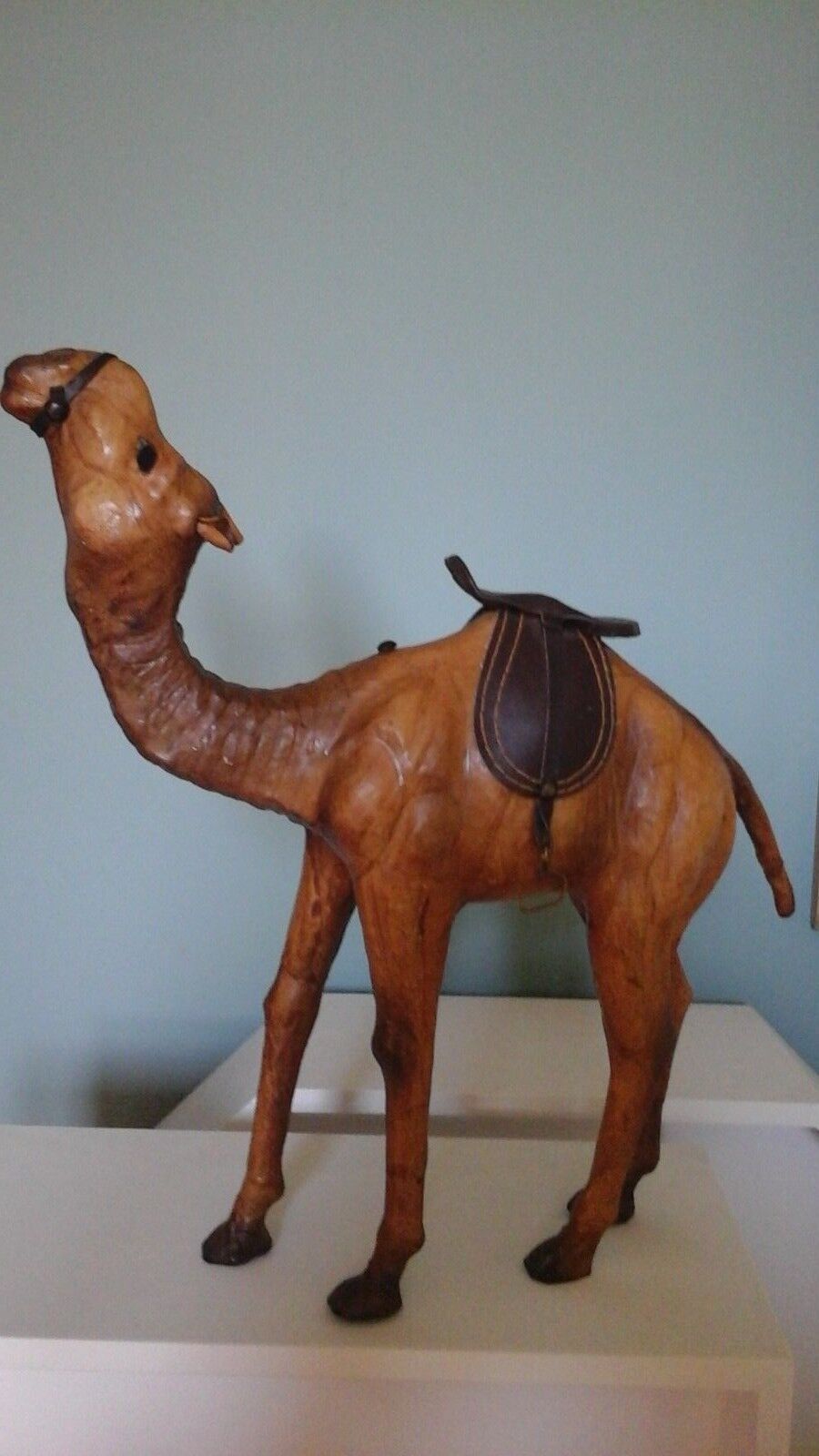 Vintage Leather Wrapped Camel with Saddle