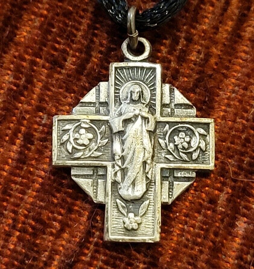 Sacred Heart Of Jesus Vintage & New Sterling Medal Catholic Religious France 