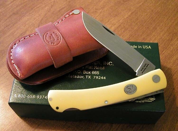 MOORE MAKER New 3103LB  Yellow Handle Sodbuster Lockback Knife/Knives