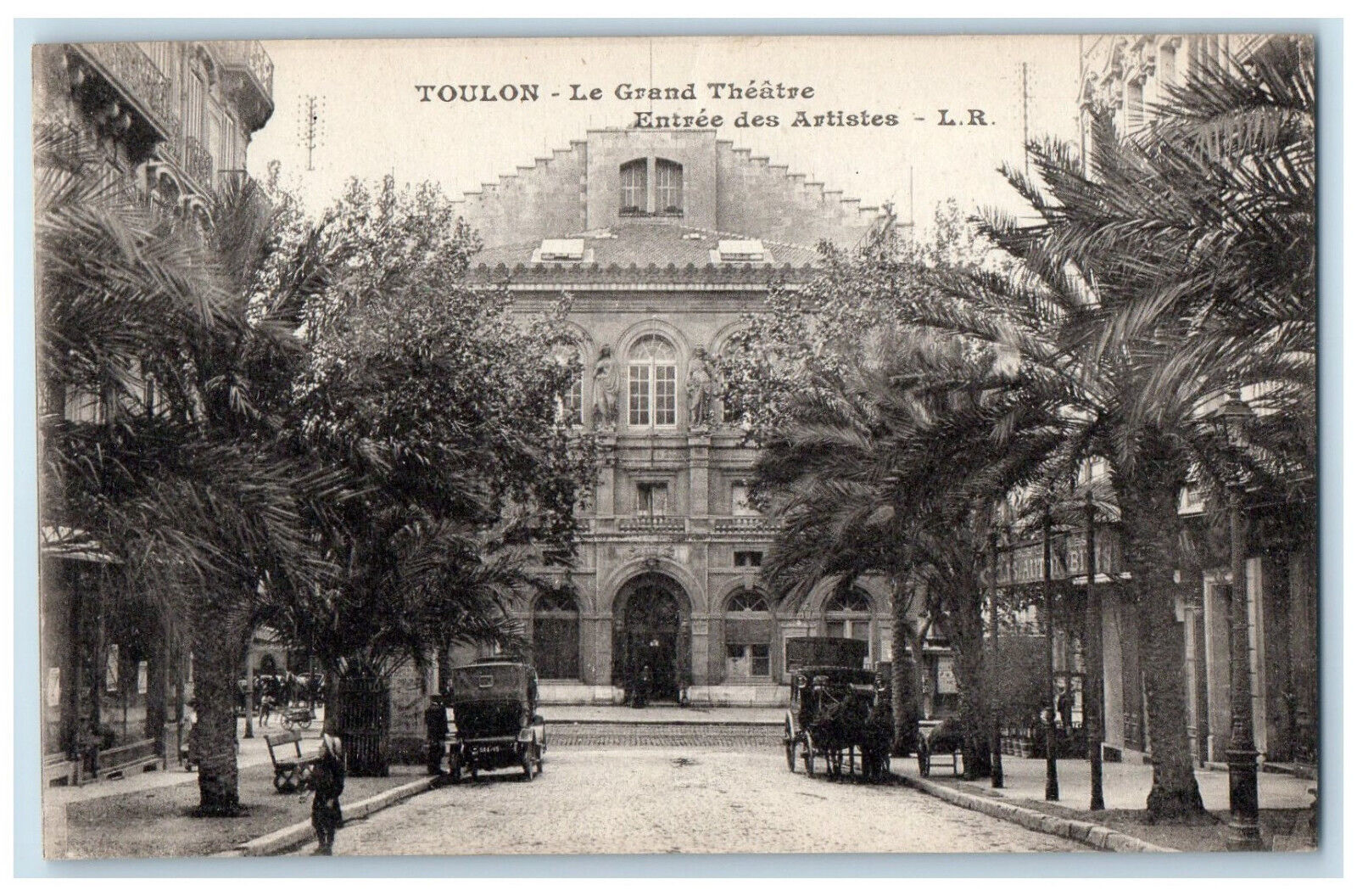 c1940's Grand Theatre Stage Door Toulon France Vintage Unposted Postcard