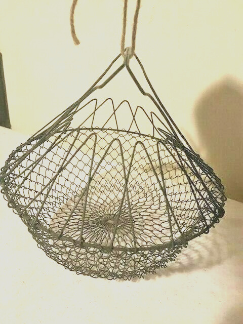 Vintage new Egg Gathering Basket- collapsible