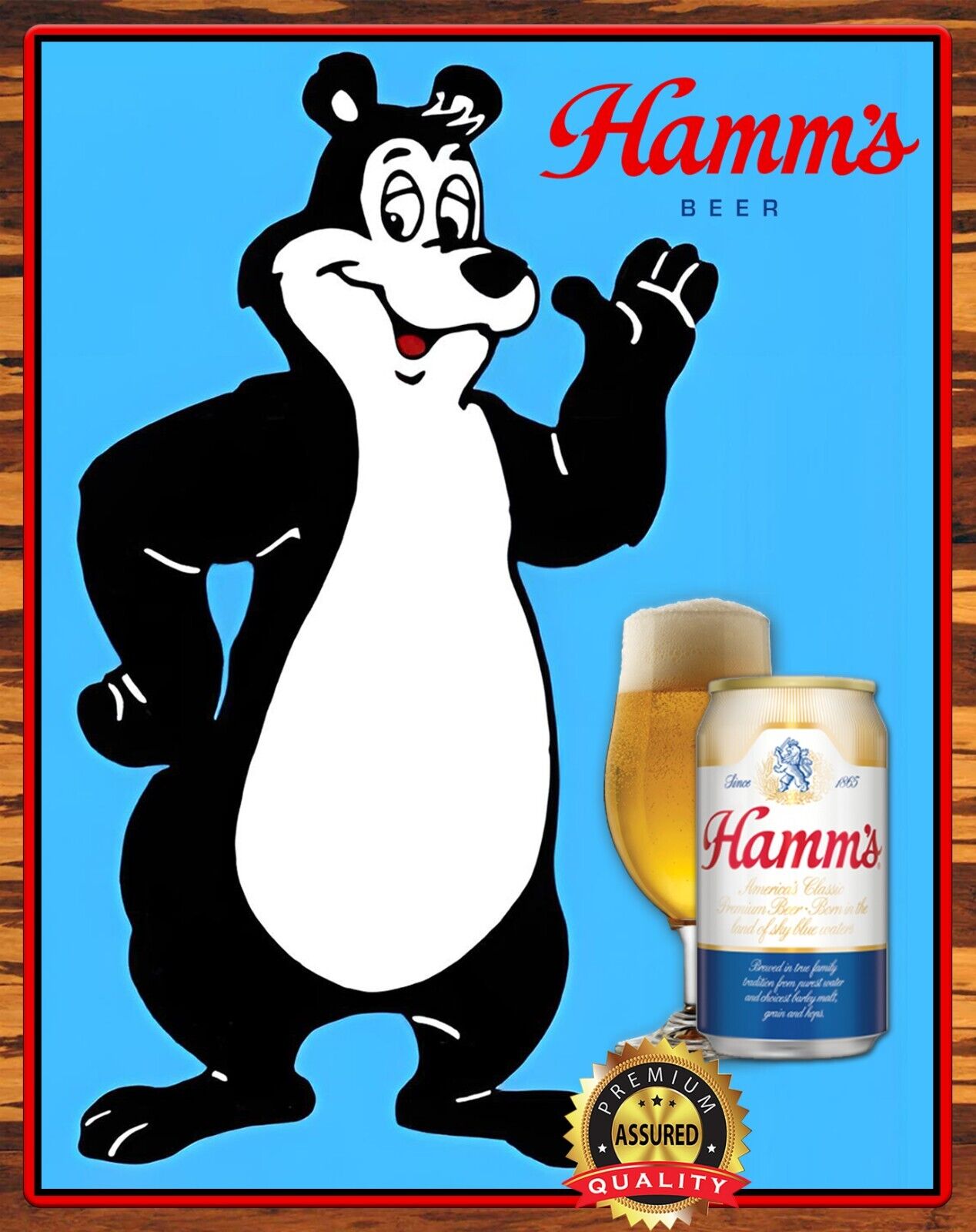 Hamm\'s Beer - Bear - Rare - Metal Sign 11 x 14