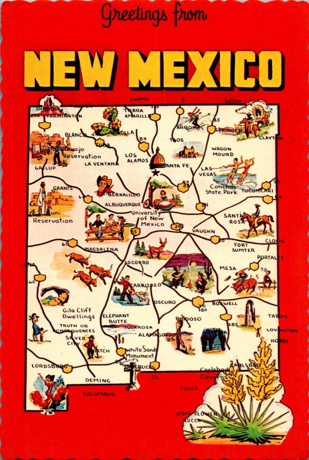 Greetings from New Mexico NM Postcard