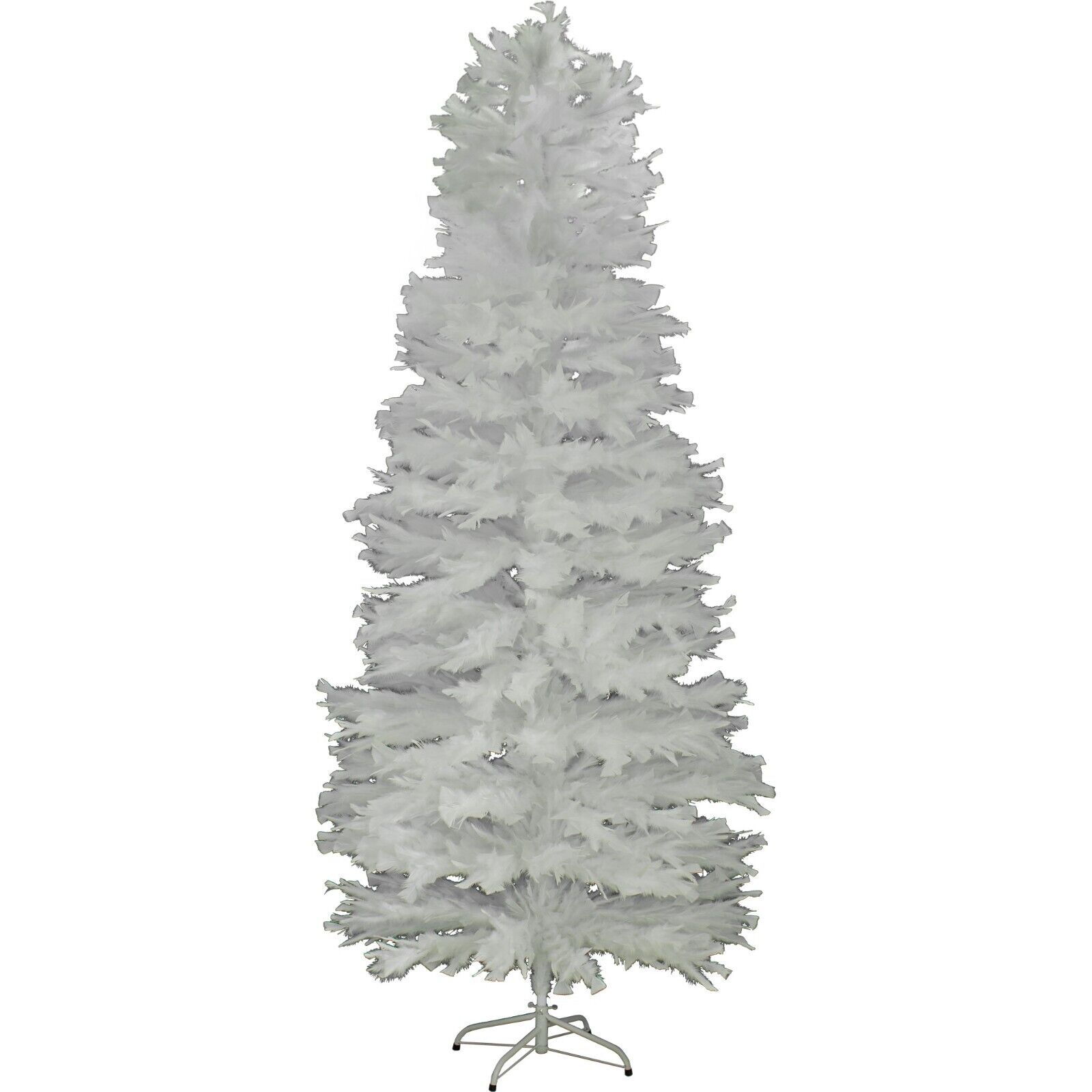 7FT White Feather Christmas Tree Real Turkey Feather Branches Stand Included