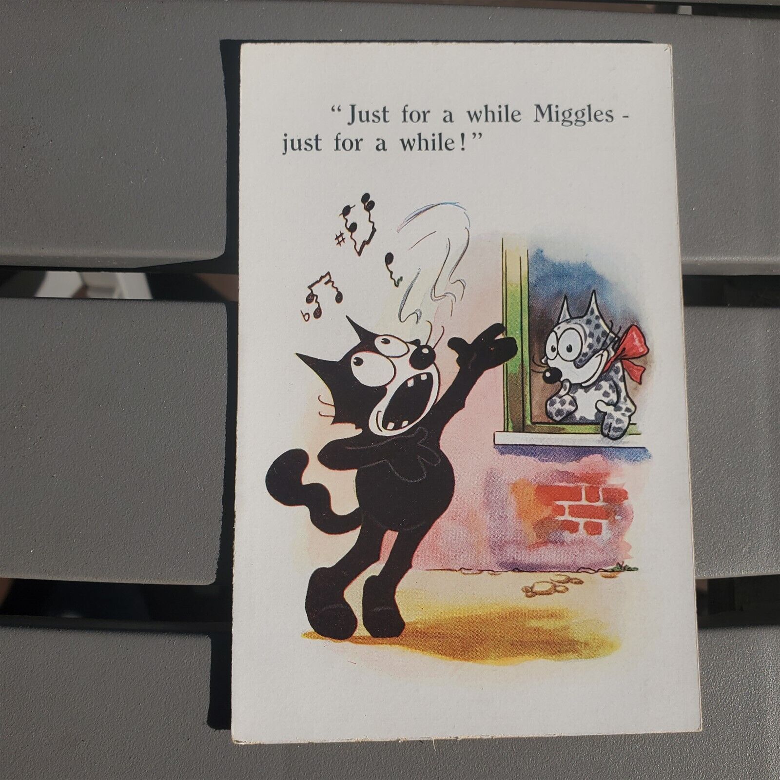 VINTAGE 1920s Felix the Comic Film Cat Postcard NOS JUST FOR A WHILE MIGGLES 26