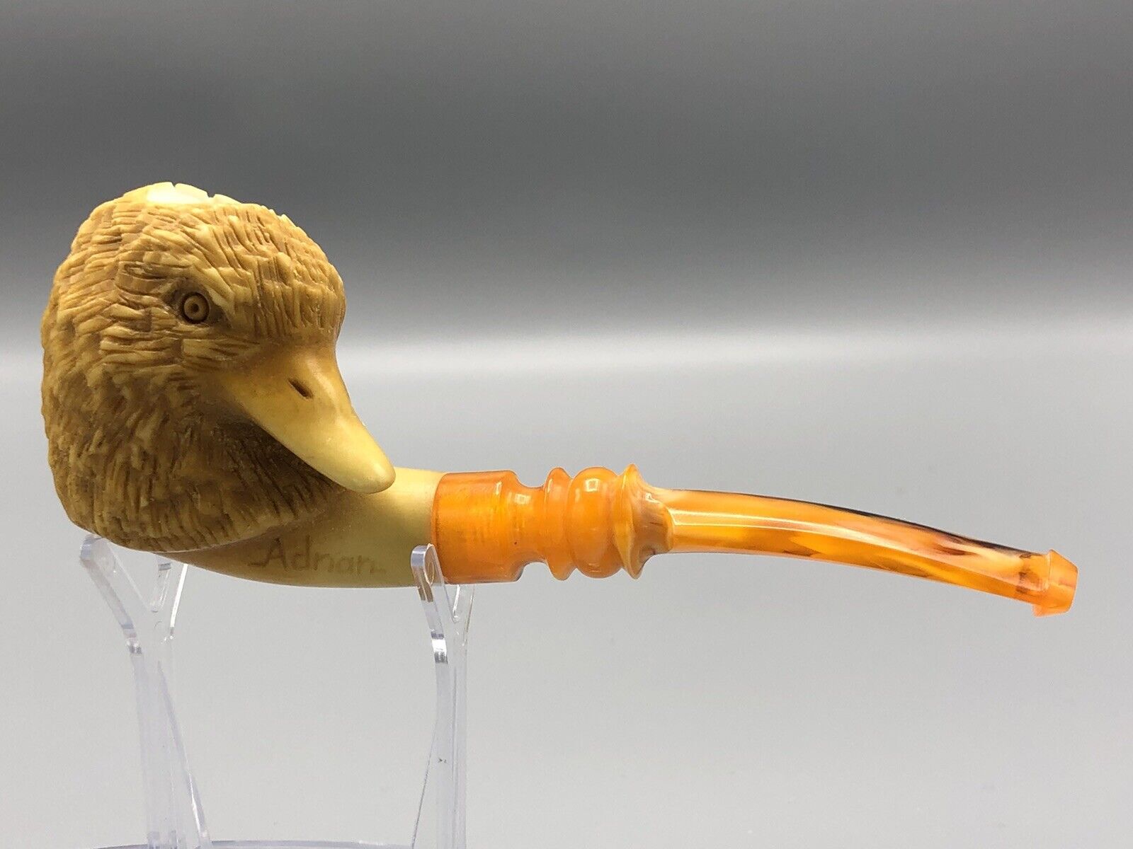Wild Duck  Figure  pipe Handmade Block Meerschaum-NEW Custom Made CASE#1753