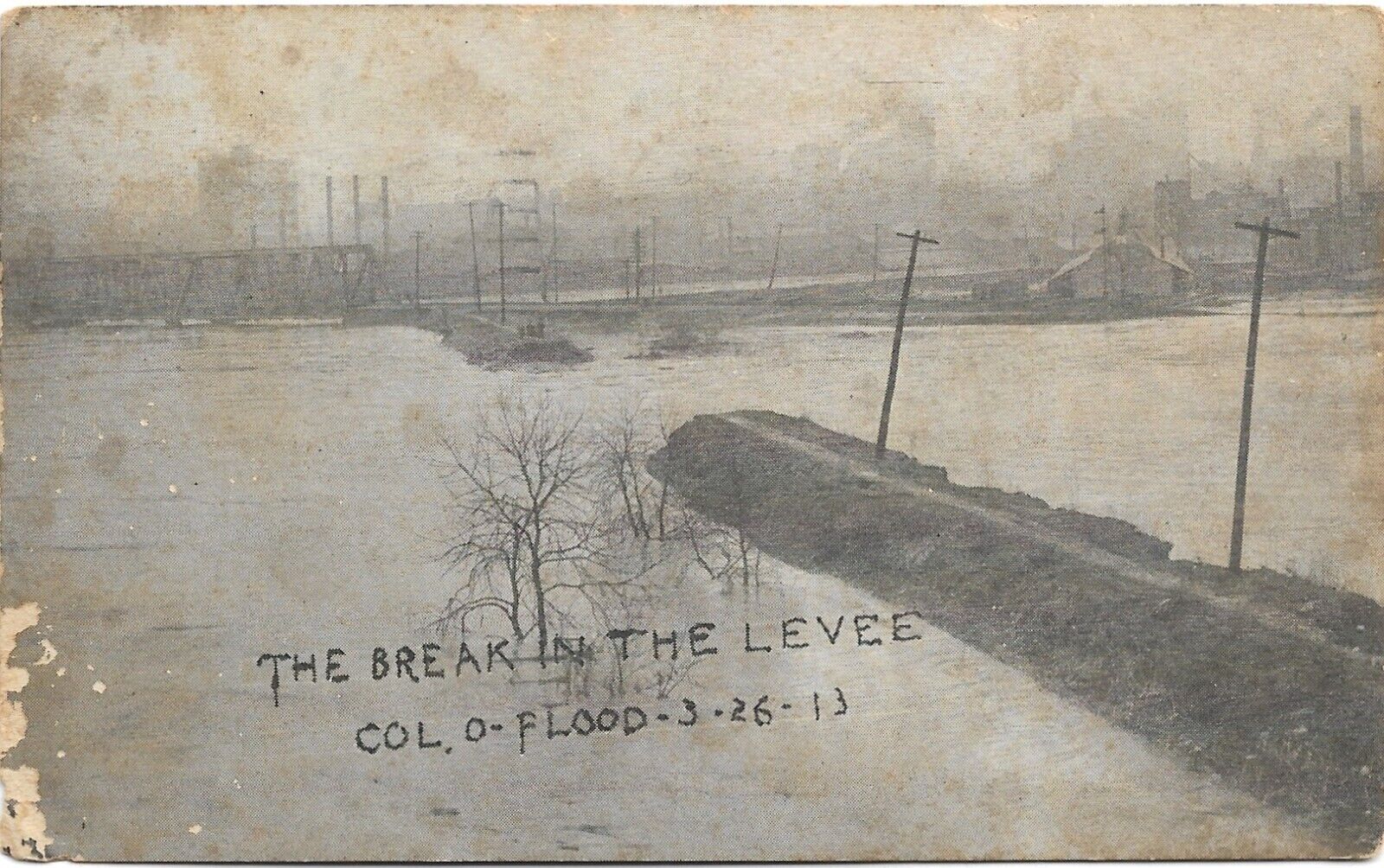 Columbus Ohio Flood 1913 Real Photo Postcard RPPC Disaster Tragedy 1913 Unposted