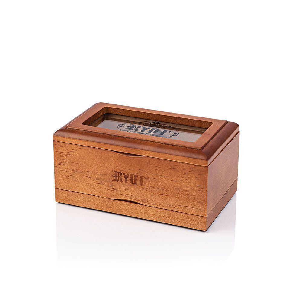 RYOT Glass Top Screen Wood Storage Boxes | 3x5 4x7 Box Kannastor Jar Grinder NEW