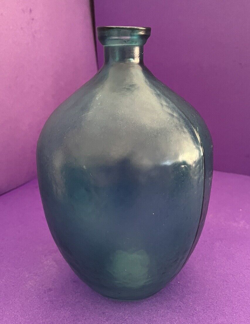 New Ashland Spring Dessert Road Sea Blue Glass Bottle Decor Vase 9” SALE