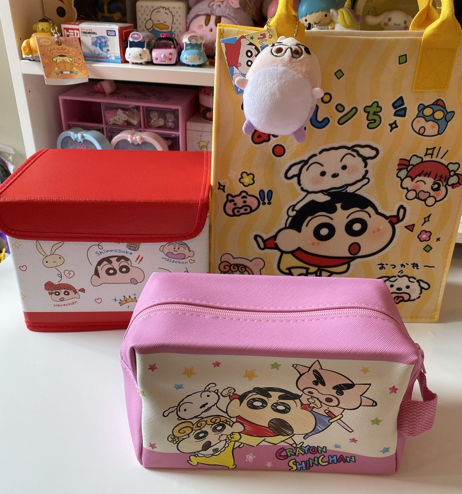 Cute Crayon Shin Chan  Bag With Mini Cosmetic Bag  Tole Bag Box Storage Keychain