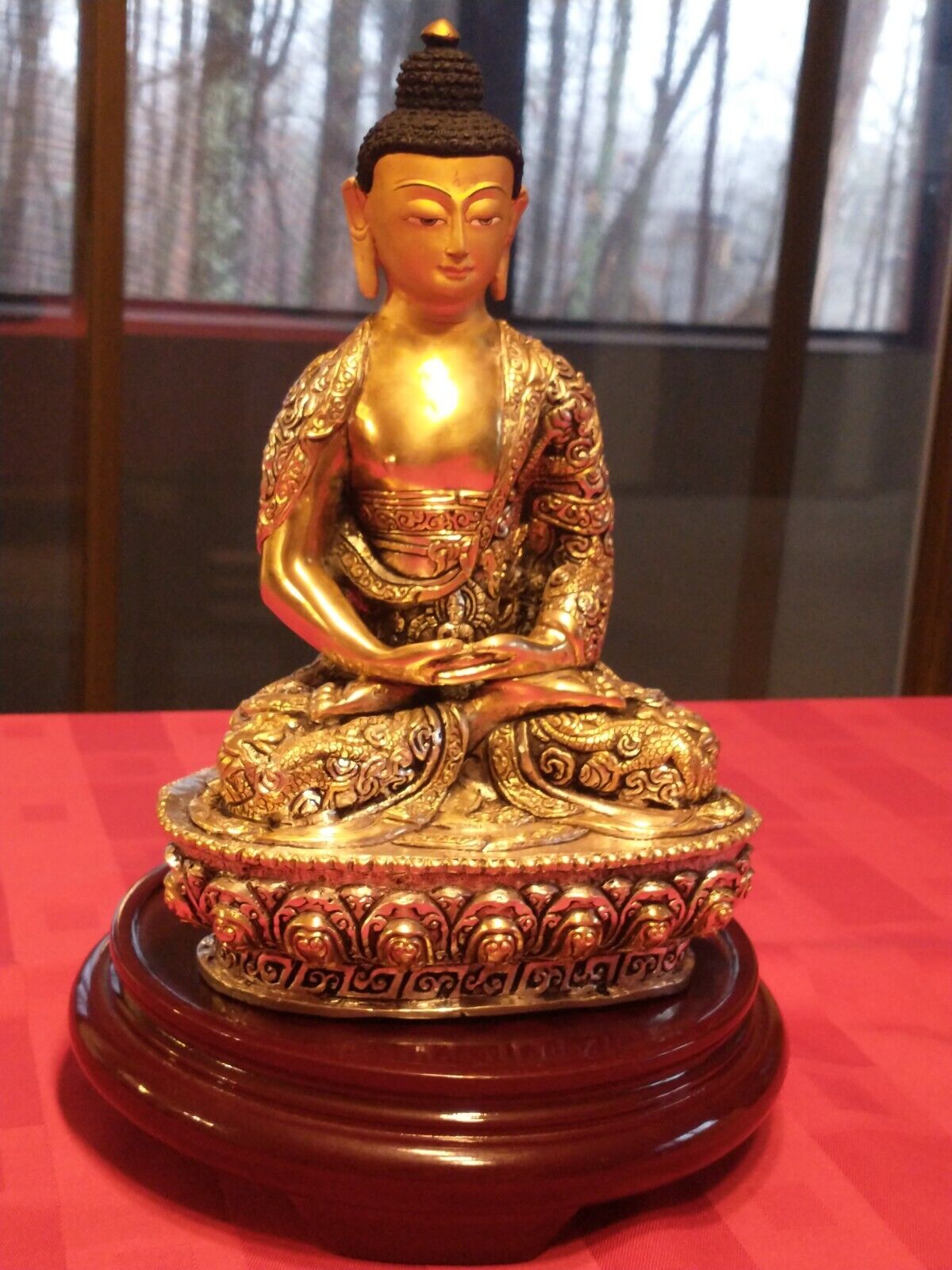 One of a kind Buddha statue 24k gold guilt handmade in Tibet 8\