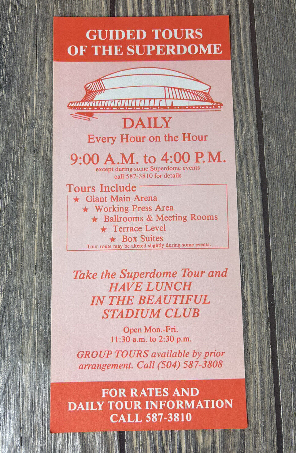 Vintage Guided Tours Of The Superdome Louisiana Advertisement  