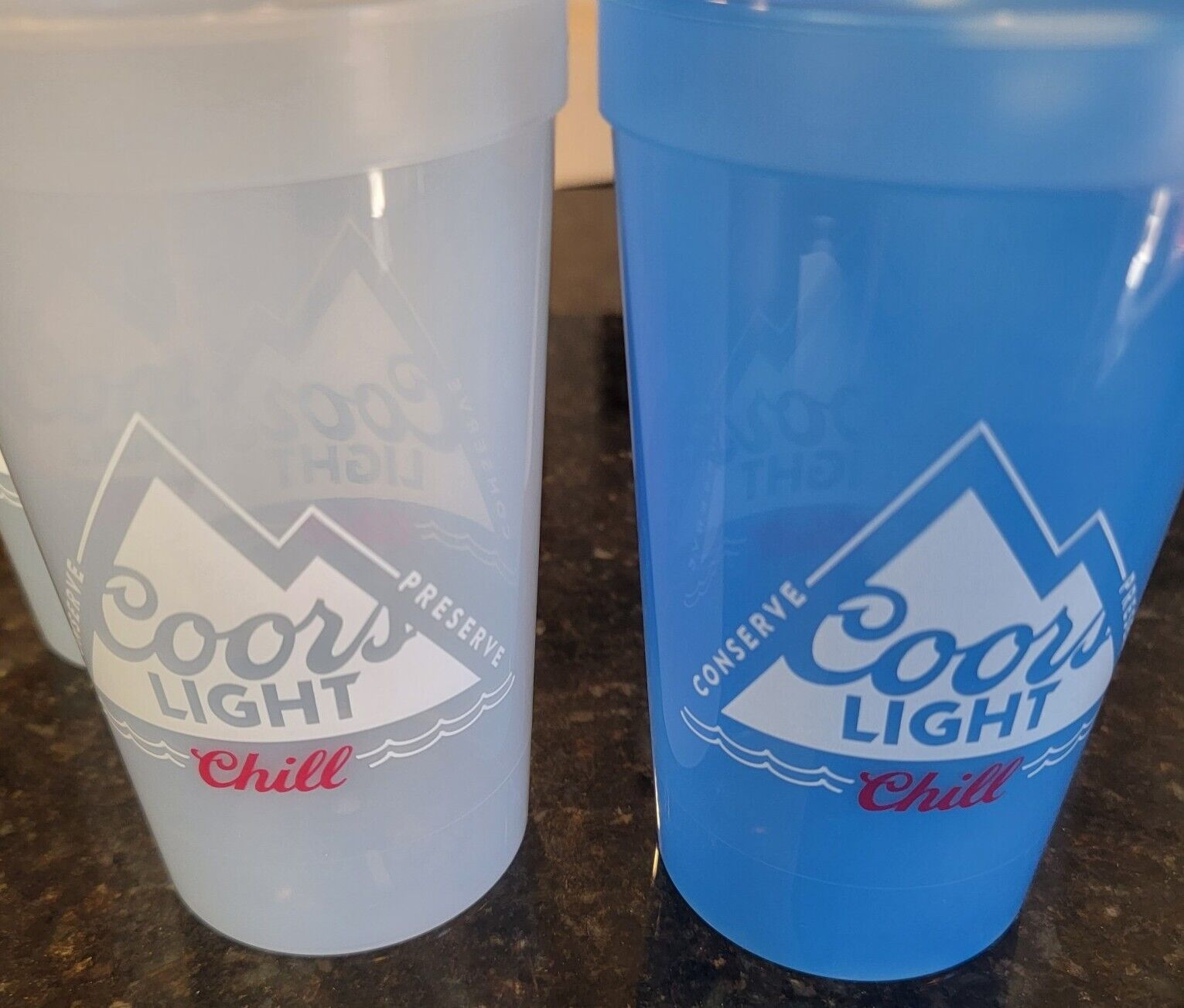 Coors Light Beer Cup Color Changing Dishwasher Safe 16oz Tumblers Set of 4