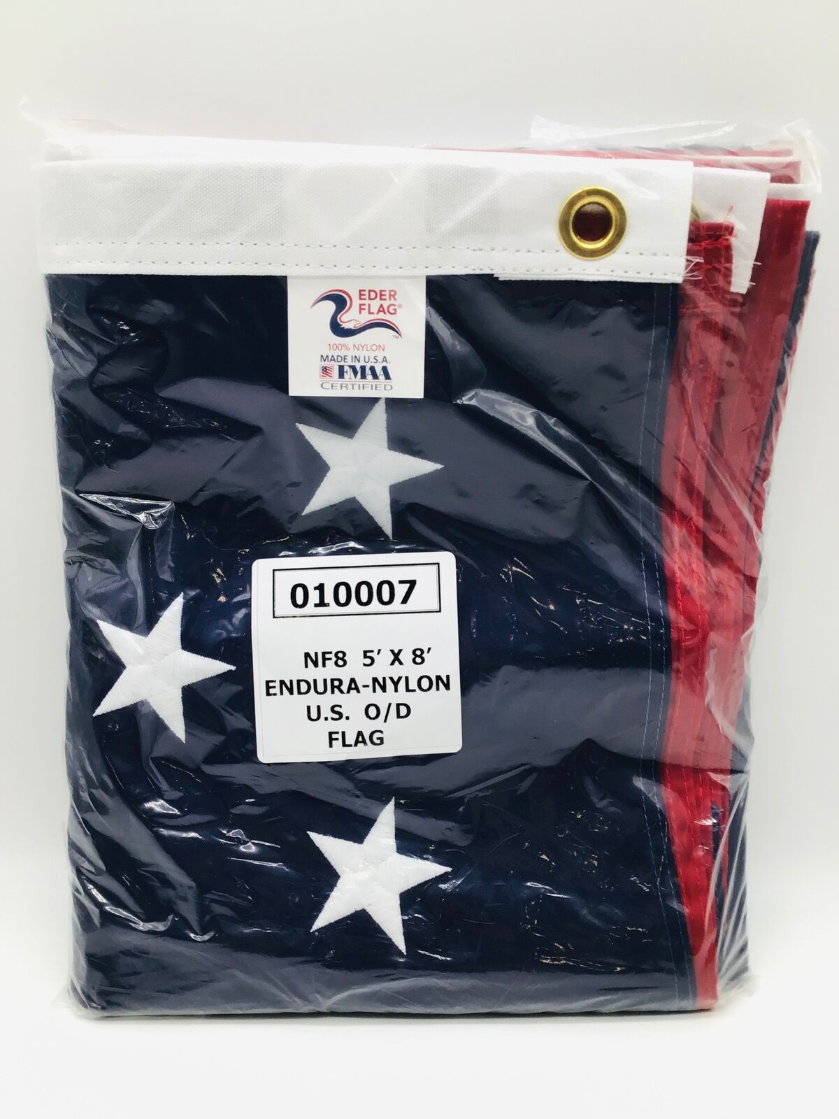 Endura-Nylon American USA Flag NF8 010007 Embroidered Reinforced 5\'x8\' - NEW