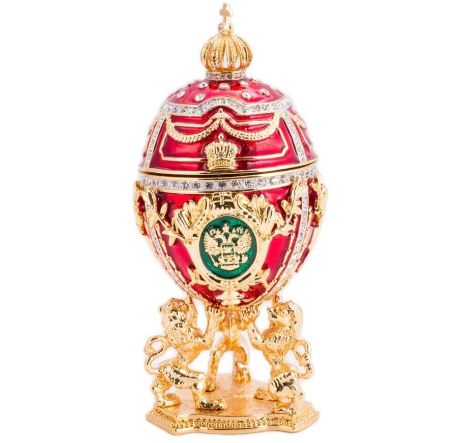 Red Lions Faberge Egg Music Box Fabergé Egg Replica Easter Egg Яйцо Фаберже 5\