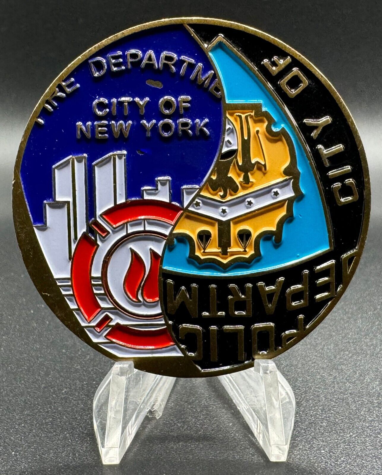 Rare NYPD Police Department Fire Department Surgeon Doctor Challenge Coin Real
