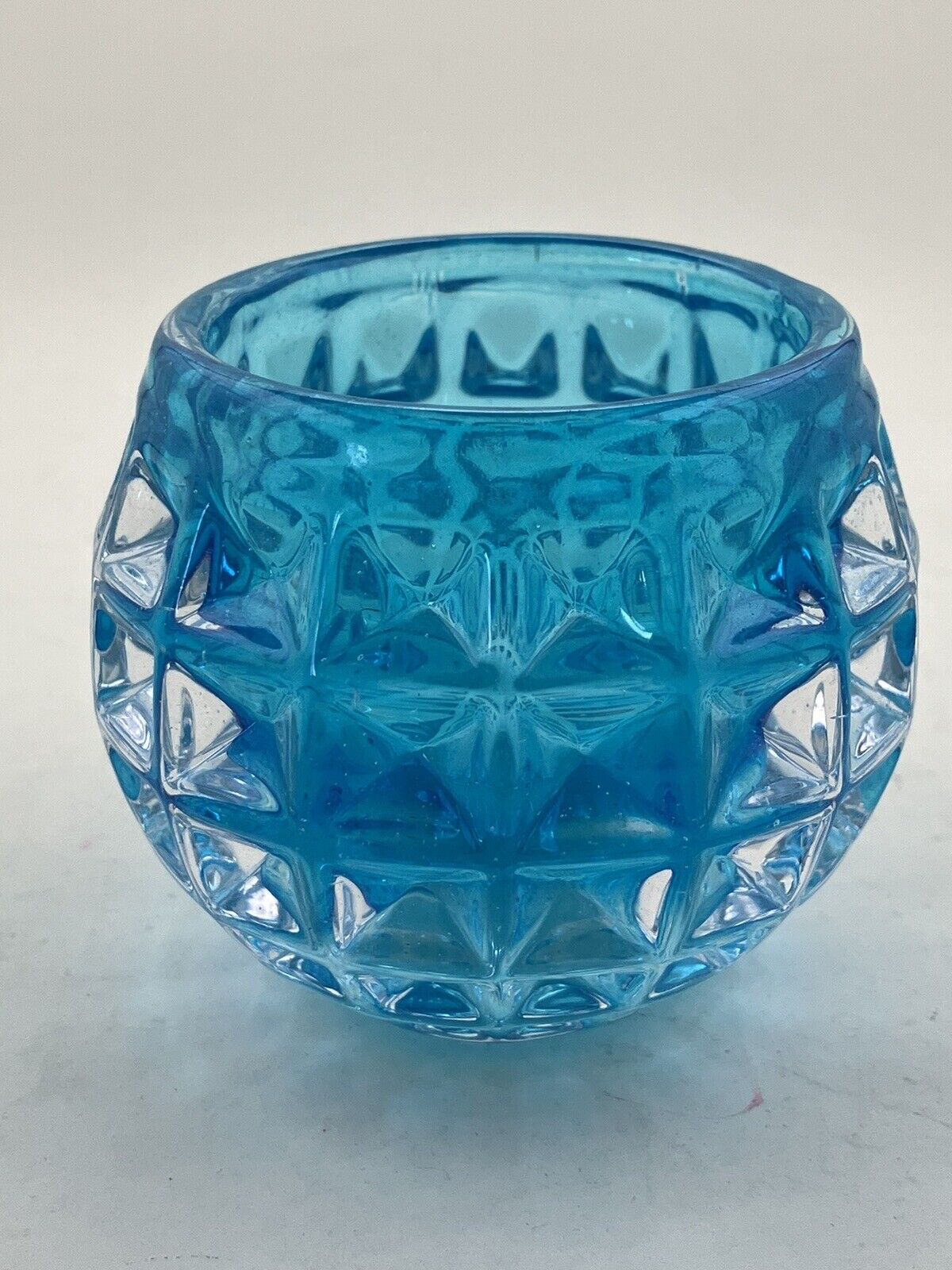 Aqua Votive Candle Holder 2 1/2” Round And 2 1/2” High Brand New In A Box
