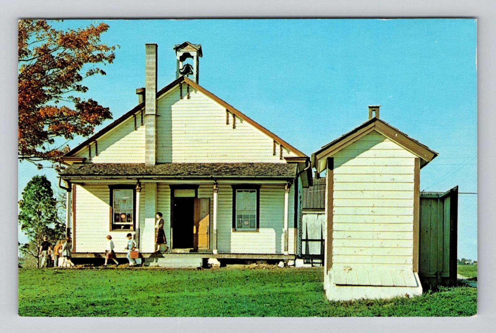 PA-Pennsylvania, One Room Amish Schoolhouse, Antique Vintage Souvenir Postcard