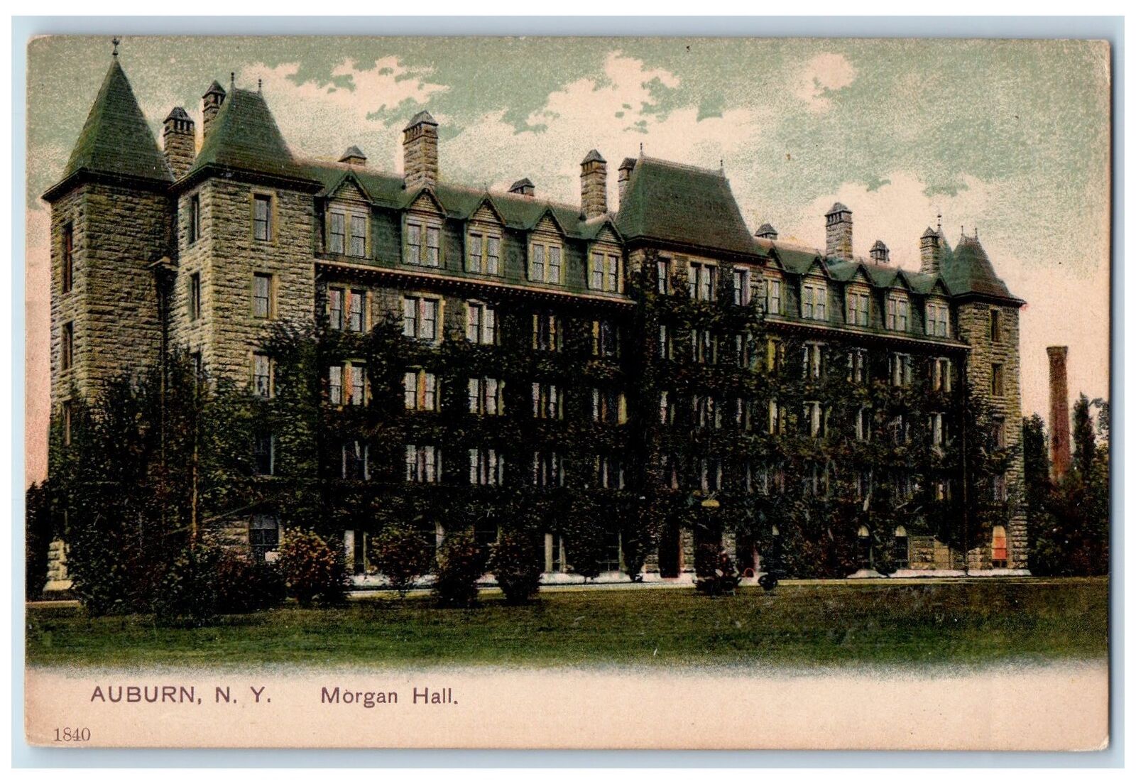 c1905\'s Morgan Hall Building View Ground Cleaning Auburn New York NY Postcard