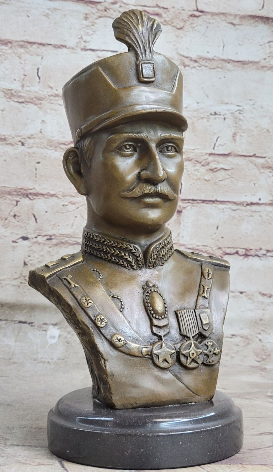 Reza Shah Pahlavi Memorial Collectible Bronze Plaque by Persian Artist Fisher