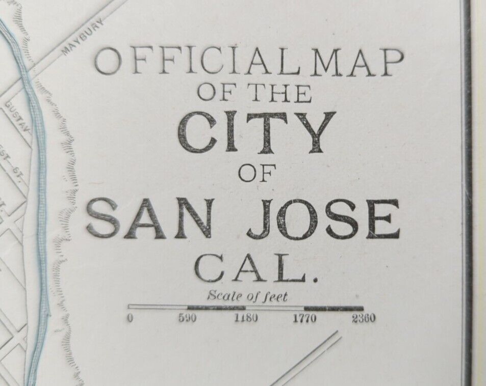 Vintage 1892 SAN JOSE CALIFORNIA CA Map 11\