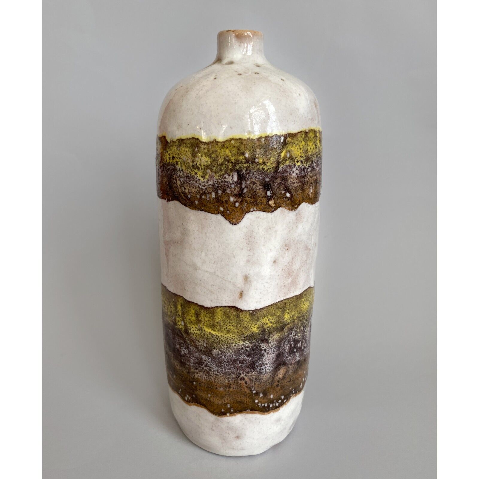 1960s Mid-Century Raymor Bitossi Bottleneck Vase Italy 1051 MCM Pottery 10.5\