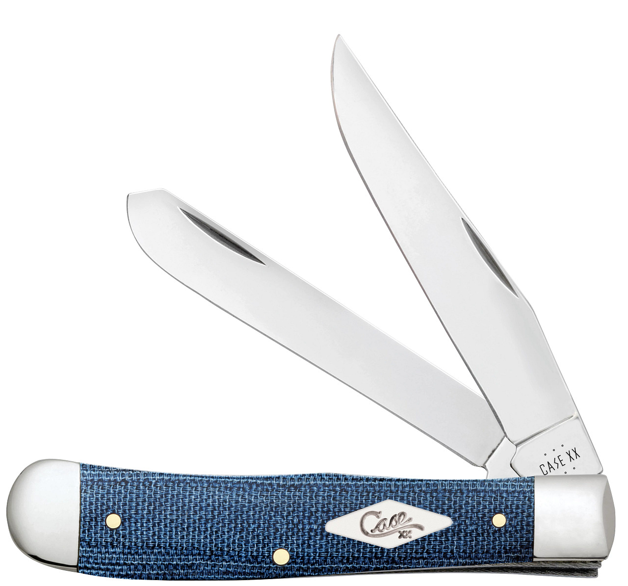Case xx Knives Trapper Blue Denim Canvas Laminate 60510 Pocket Knife Stainless