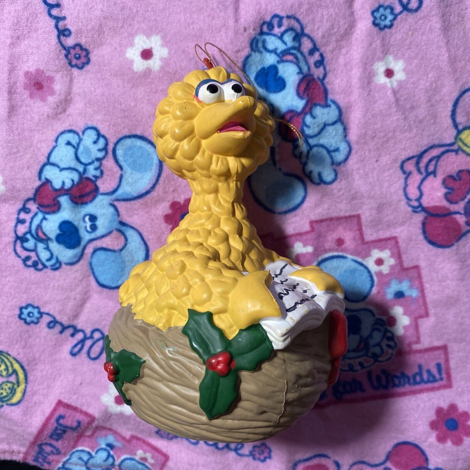 Sesame Street Big Bird in Nest Christmas Ornament Jim Henson 2005 Plastic 5”