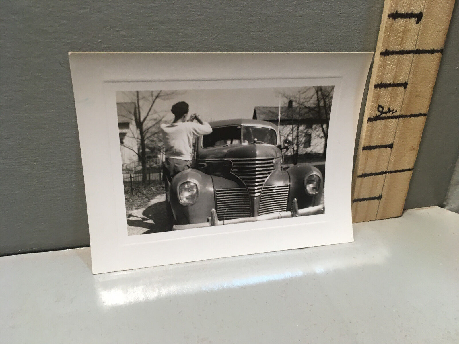 Vintage Photo Man & Early 40\'s Pontiac? p