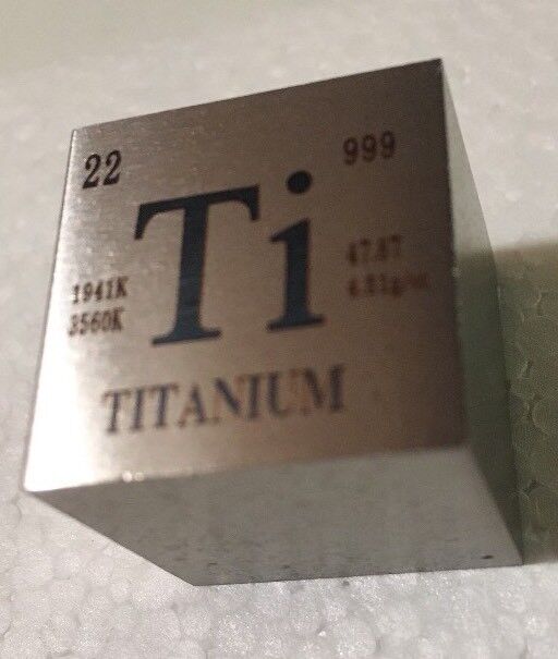 Lot Of 20- 1 inch 25.4 mm Titanium metal element cube periodic table 99.5% pure