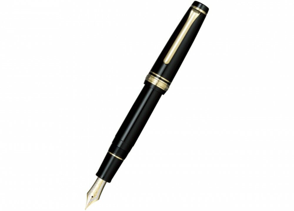 Sailor Professional Gear Gold Fountain Pen Black Medium Nib 11-2036-420