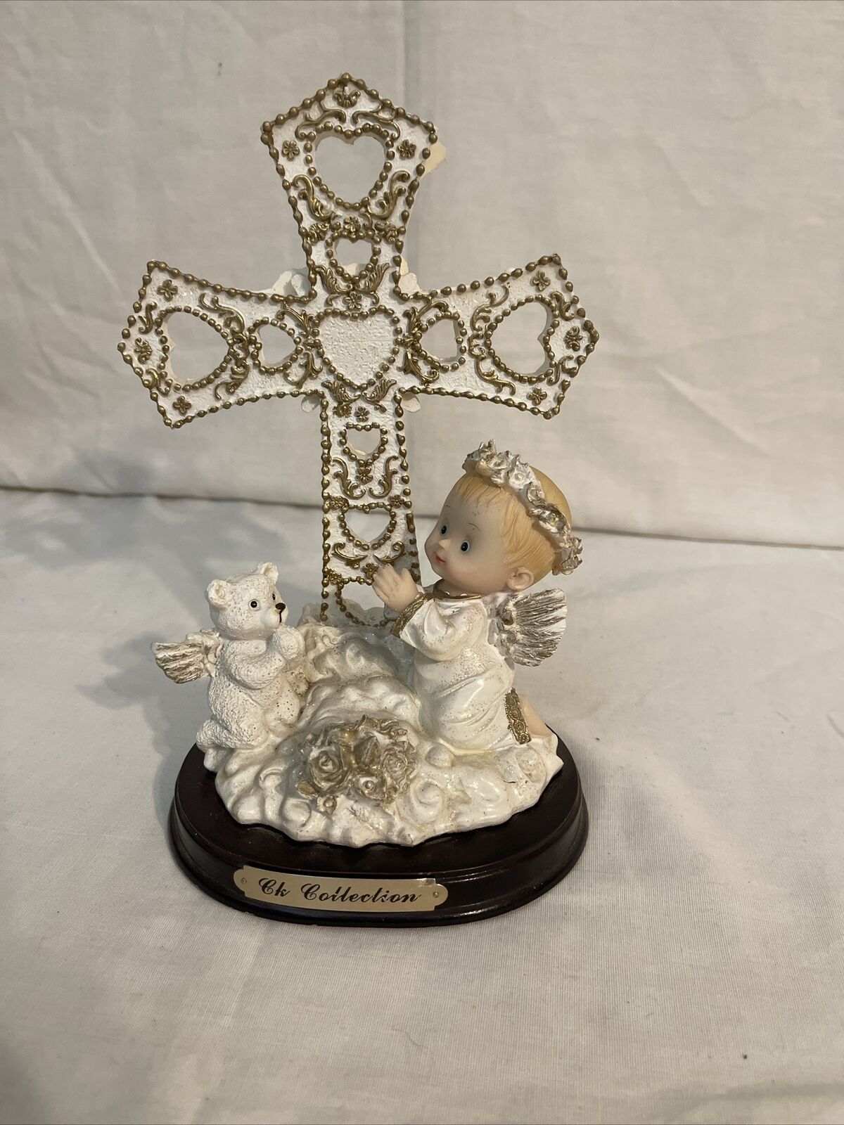 Vintage LK collection Cross With Child Praying Figurine
